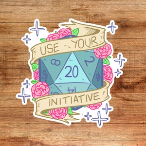 Dnd Sticker, Planner Stickers, Use Your Initiative Sticker, Dungeons And Dragon Sticker, Tabletop Gaming Sticker, Dungeon Master D&D Sticker