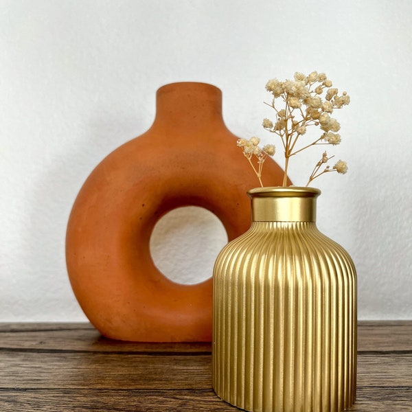 Gold Concrete Bud Vase | Dried Flower Vase | Decorative Vase | Small Flower Vase | Cement Vase | Modern Vase | Minimalist Vase | Gold Vase