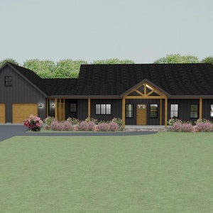 The Timberview Floor Plan, 3 bed 2 bath, single story ranch house.  1,800sq ft.