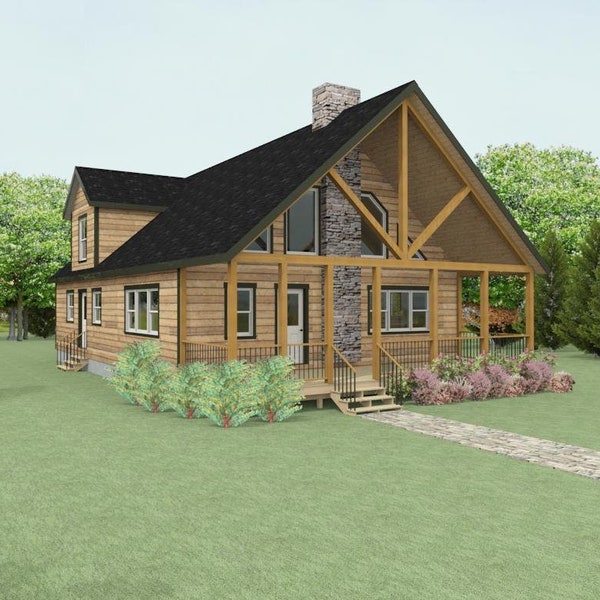 The Atkinson Floor Plan, 2 bed, open loft, 1 bath, 2 story house.  2,000sq ft.