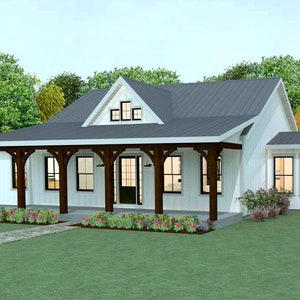 The Pineview Floor Plan, 2 bed 2 bath, single story ranch house.  1,500sq ft.