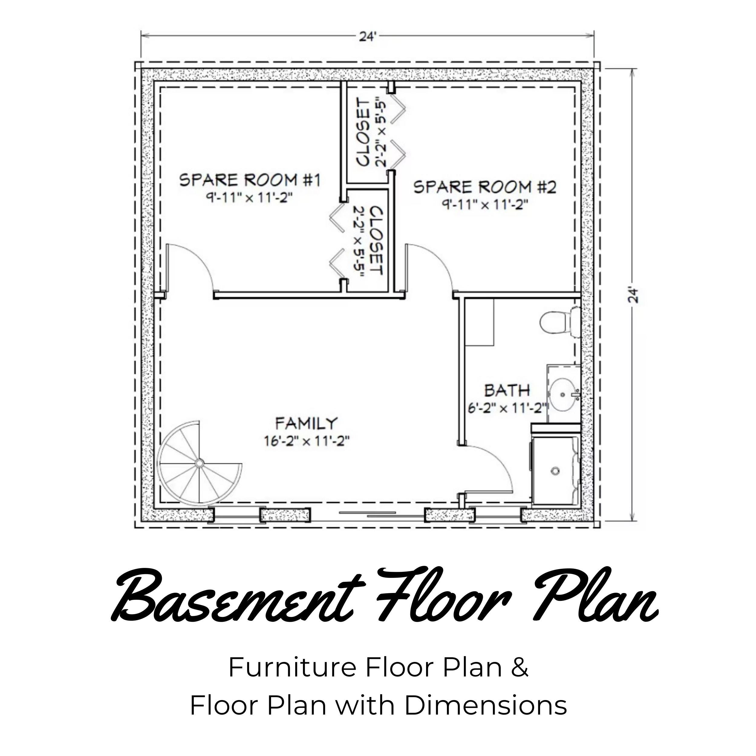 The Brookside House Plan, 3 Bed 2 Bath, Walkout Basement, 1300 Sqft. - Etsy