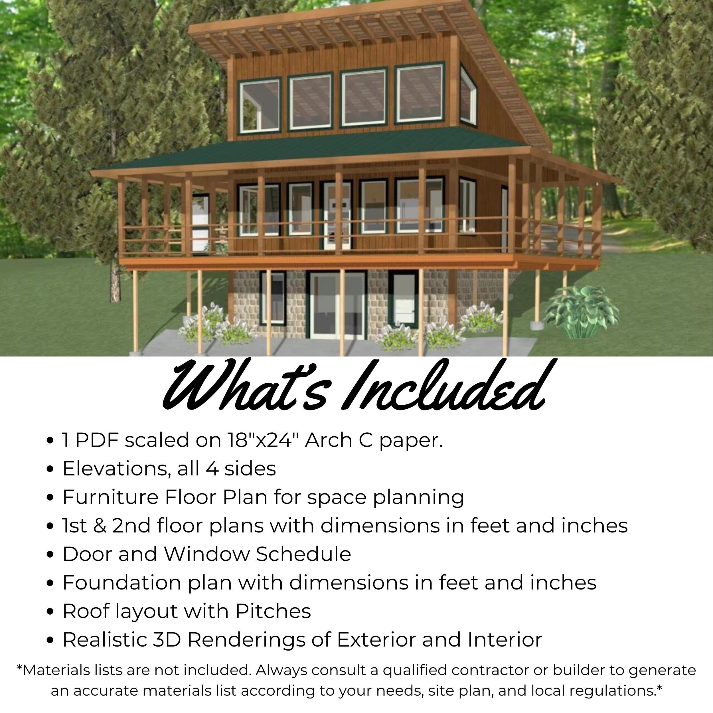 The Brookside House Plan, 3 Bed 2 Bath, Walkout Basement, 1300 Sqft. - Etsy
