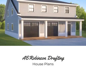 The Olive Apartment Floor Plan, 2 bed, 1 bath, garage with apartment above.  1,100 sq ft.