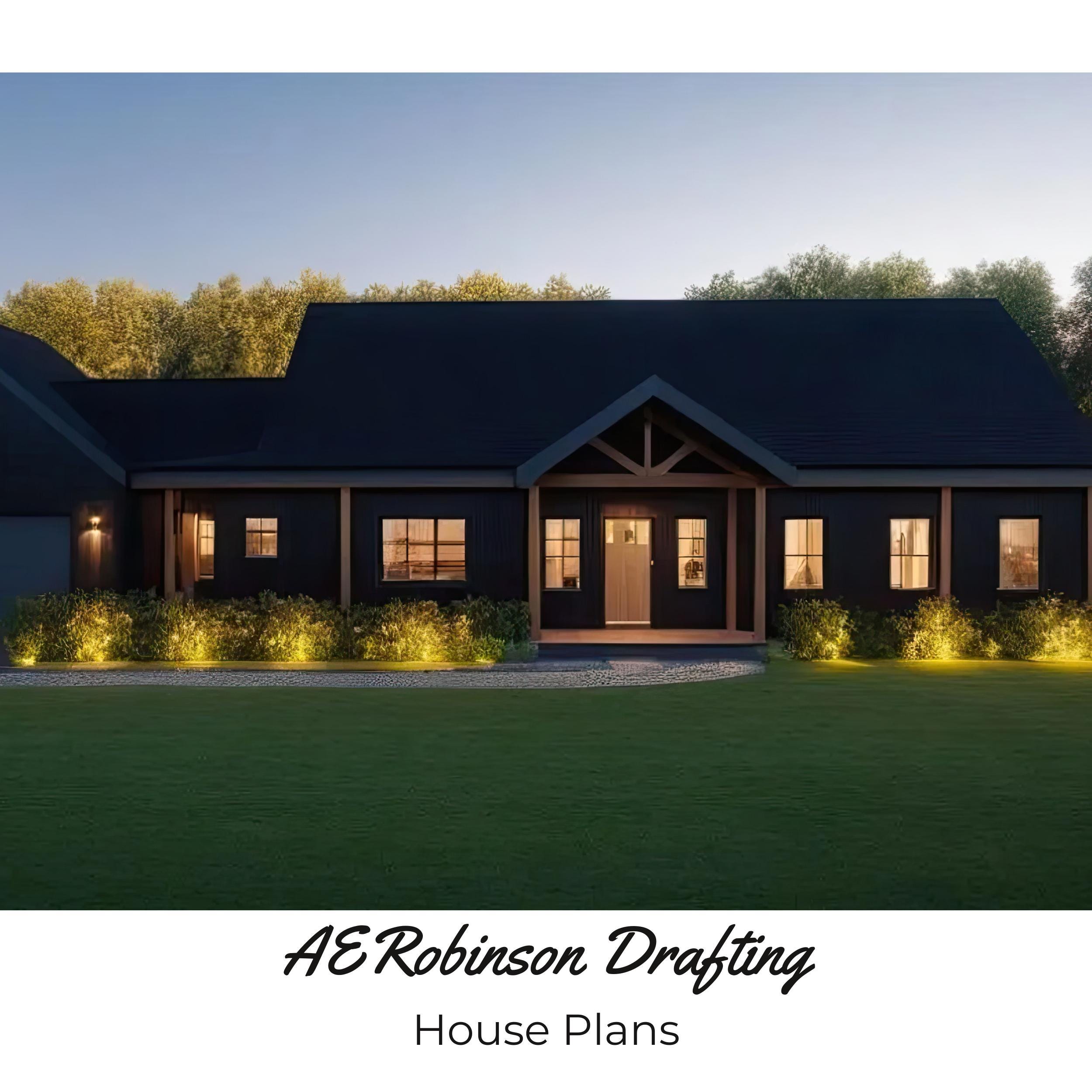 The Timberview Floor Plan, 3 bed 2 bath, single story ranch house.  1,800sq ft.
