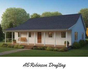 The Riverbank-SLAB Floor Plan, 2 bed 2 bath, single story ranch house.  1,200sq ft.