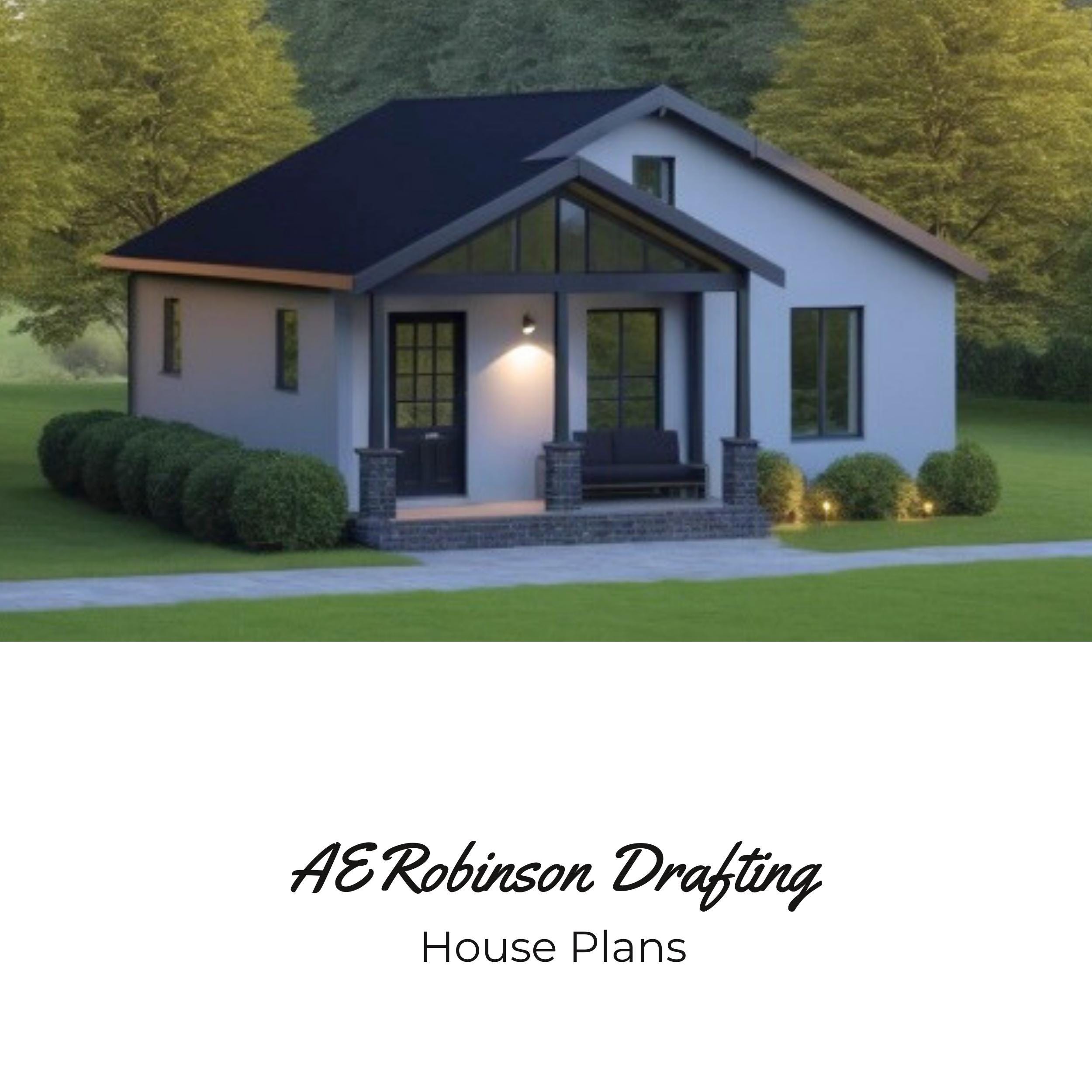 The Dwelley Floor Plan, 1 bed 1 bath, single story ranch.  600sqft.