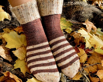 Chai Sock Strickmuster | anfängerfreundliche Streifen (PDF Download)