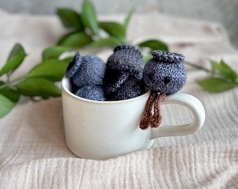 Little Knit Blueberries Pattern | easy knitting pattern (PDF Download)