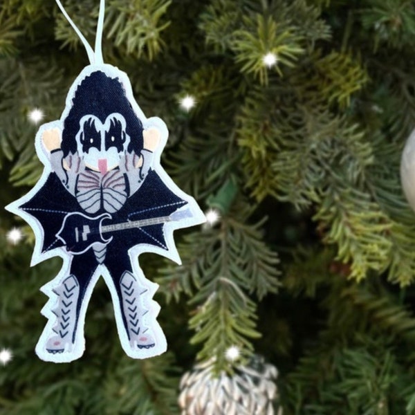 Felt Ornament, inspired by Gene Simmons, Felt Christmas Ornament, Felt Historical Ornament