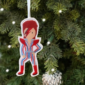 Felt Ornament, inspired by David Bowie, Felt Hanging Ornament, Felt Historical Ornament, Christmas Decoration