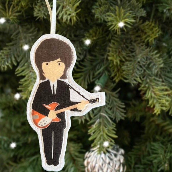 Felt Ornament, inspired by George Harrison, The Beatles, Felt Ornament, Felt Historical Ornament