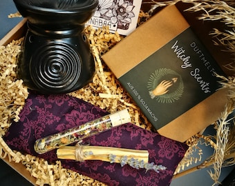 Geschenk-Set "relaxed gothic witch" - Verschiedene Sets - Augenkissen Duftkerze Modern Witch Entspannung Räuchern Duftmelts