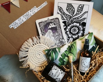 Relaxation Box Size L: Gift Set Self-Care Wellness Relaxation Birthday Woman Girlfriend Midwife Gift Eye Pillow Pillow Spray Scented Candle
