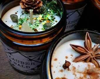 Scented candle 100% soy wax in a glass 180 ml / essential oils / vegan / coziness / gift / relaxation