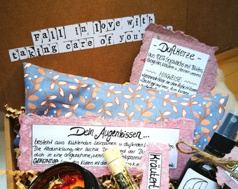 Relaxation Box Size M: Gift Set Wellness Relaxation Gift for Woman Girlfriend Eye Pillow Scented Candle Self Care Birthday