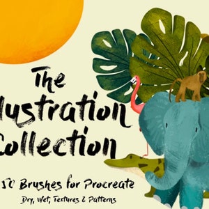 Illustration collection Procreate brushes - texture brushes - pattern brushes - liner brushes - brushes for Procreate- pencil brushes