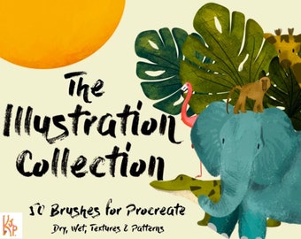 Illustration collection Procreate brushes - texture brushes - pattern brushes - liner brushes - brushes for Procreate- pencil brushes