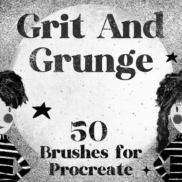 Grit and Grunge Brushes for Procreate- gritty brushes - grungy brushes - grit texture brushes- grunge texture - Procreate brushes