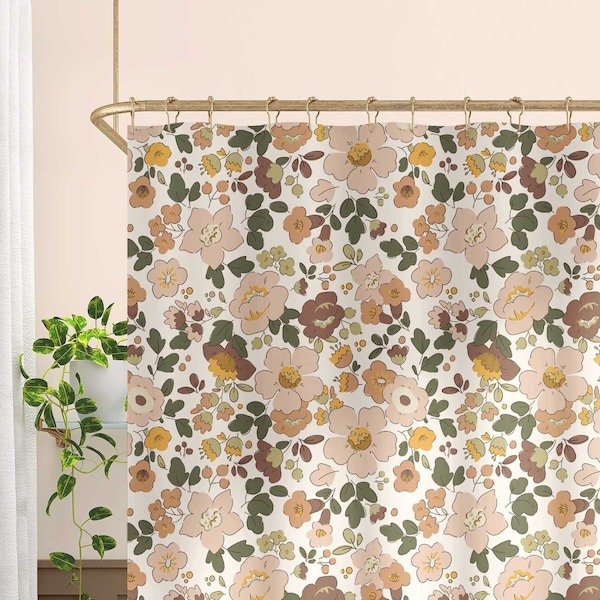 Retro Shower Curtain Etsy