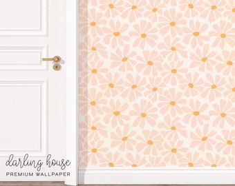 Bright Pink Floral Wallpaper - Etsy