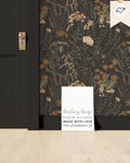 Moody Black Floral Wallpaper | Premium Peel Stick | Gothic Botanical Apothecary | Dark Academia Mural | Cozy Maximalist Home Decor | FL068-G