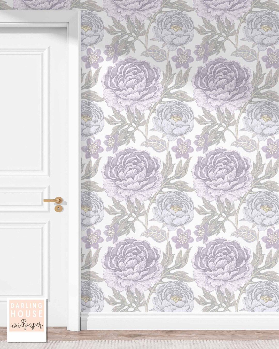 Pastel Purple Peony Floral Wallpaper Premium Removable Peel - Etsy