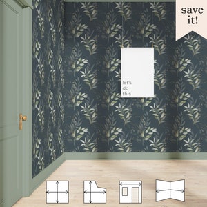 May include: A guide on how to measure a room for wallpaper, with illustrations showing how to measure the wall height and width, the tallest and widest points, and how to include windows and doors in the measurements. The text says "let's do this" and "save it!"