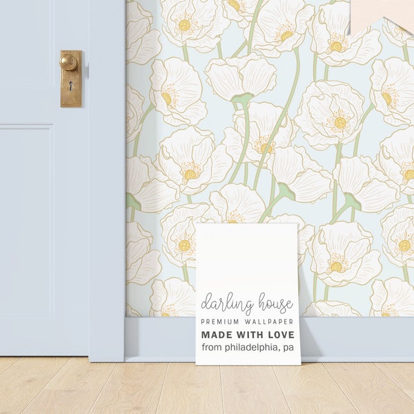 Art Nouveau Floral Wallpaper | Premium Removable Peel Stick | William Morris Style Botanical Mural | Bedroom Bathroom Nursery Decor |FL021_S