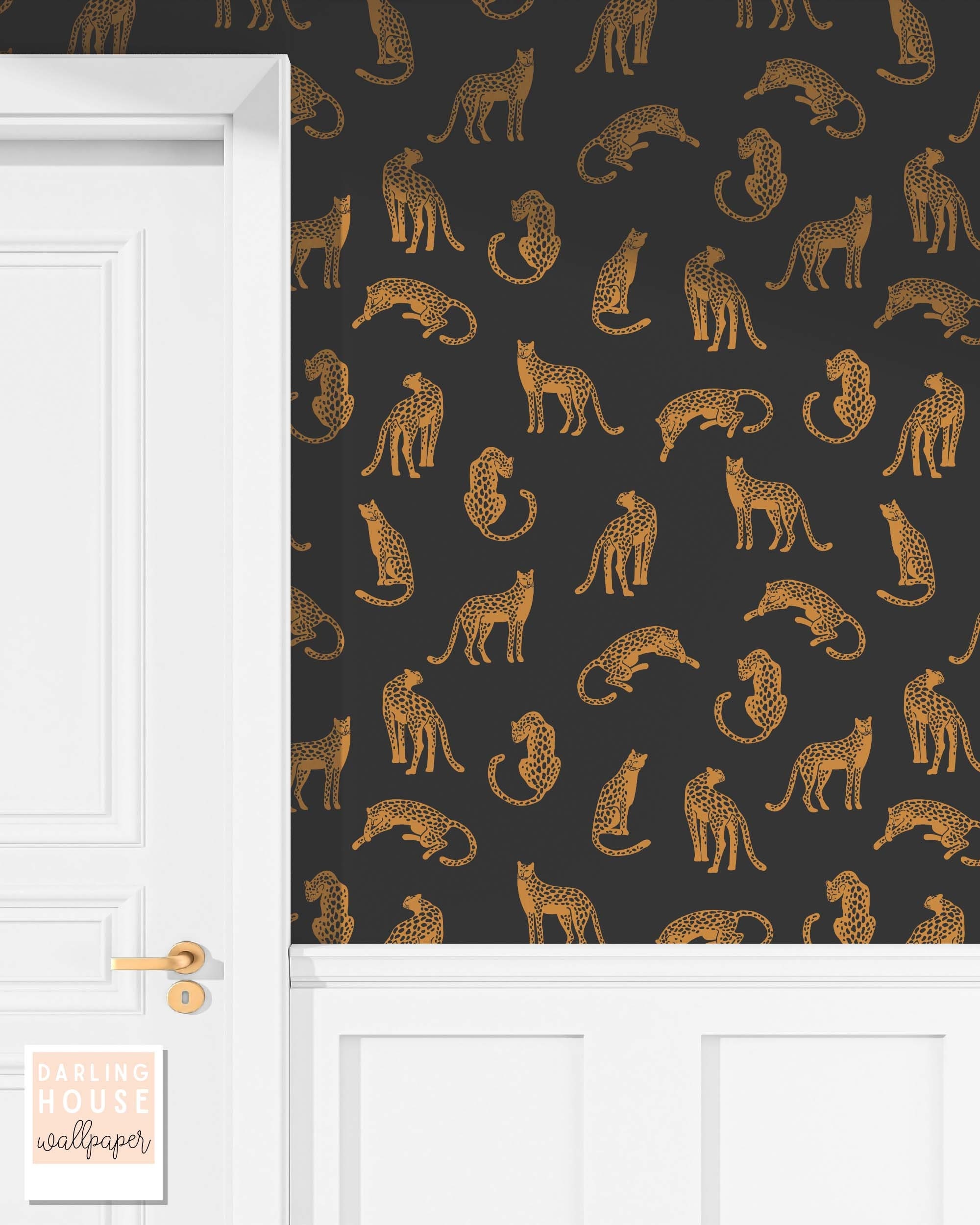 Blue/Gold/Red Cheetah Print Wallpaper by HomeLivingCo