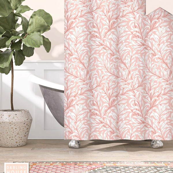 Coral Shower Curtain Etsy