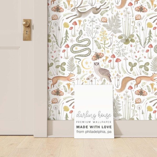 Forest Animal Mural Wallpaper | Red Fox in Mystical Woods main image 0