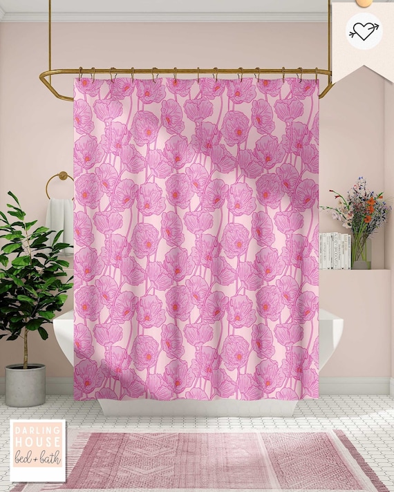 Shower Curtain | Luxury 230 GSM Polyester | 60x72 Inch Standard Size %7c Floral Pink %7c Durable Woven Waffle Fabric With Boho Spring Floral Design P 243202194 Shower Curtain | Luxury 230 GSM Polyester | 60x72 Inch Standard Size %7c Floral Pink %7c Durable Woven Waffle Fabric With Boho Spring Floral Design P 243202194