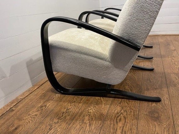 Set of 2 Jindrich halabala H269 Lounge chairs whi… - image 10