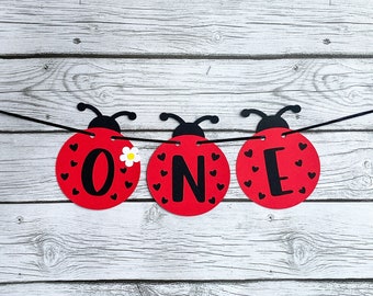 Ladybug Highchair Banner Birthday Decoration