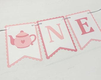 Tea Party Pink Highchair Banner Paper Party Decoration