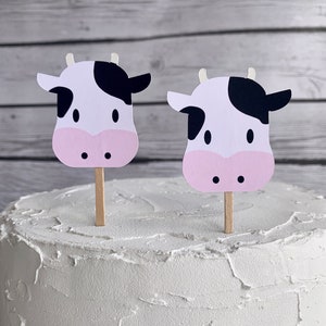 Holy Cow I'm One Cow Theme Cupcake Topper Birthday Decoration