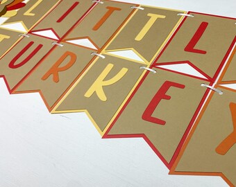 Little Turkey Thanksgiving Fall Happy Birthday Banner Party Decoration