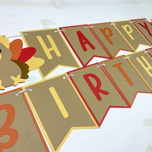 Little Turkey Thanksgiving Fall Happy Birthday Banner Party Decoration