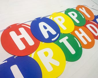 Ball Happy Birthday Banner Paper Party Decoration