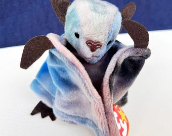 RARE! Ty Beanie Baby Batty TM. 1996/1998 Tag Error (Tie-Dye)