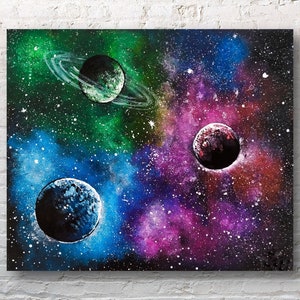 Gallery Price $200 10x10” Canvas original hand-painted Abstract Galaxy  painting