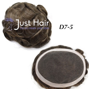 French lace Men Toupee Men Grey Hairpieces Human hair Replacement for Men D7-5