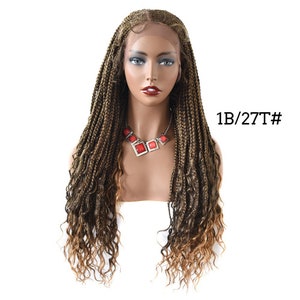 Box Braided Wig for Women Curly EndsKanekalon Fiber Micro Twist Baby Hair
