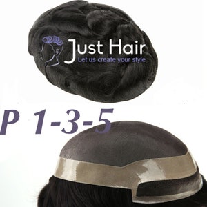 Fine Mono Men Toupee 1/4&quot; Welded Mono Hair System Hairpiece Medium Density