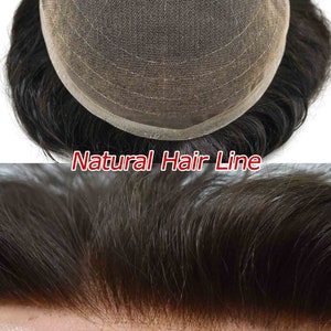 Topee For Mens Non Surgical Full Lace Men Hair Systems, Natural Hairline Lace Front Toupee For Men, 32mm Slight Wave Mens Hair replacement.