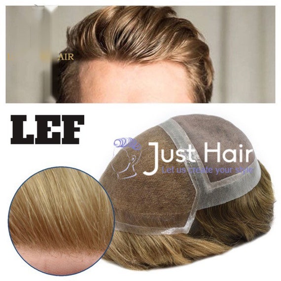 Just Hair Piece Two Base in One Mens Human Hair Toupee Half French Lacehalf Mono Hair Pieces for Men Skin Around Hair System for Men Etsy