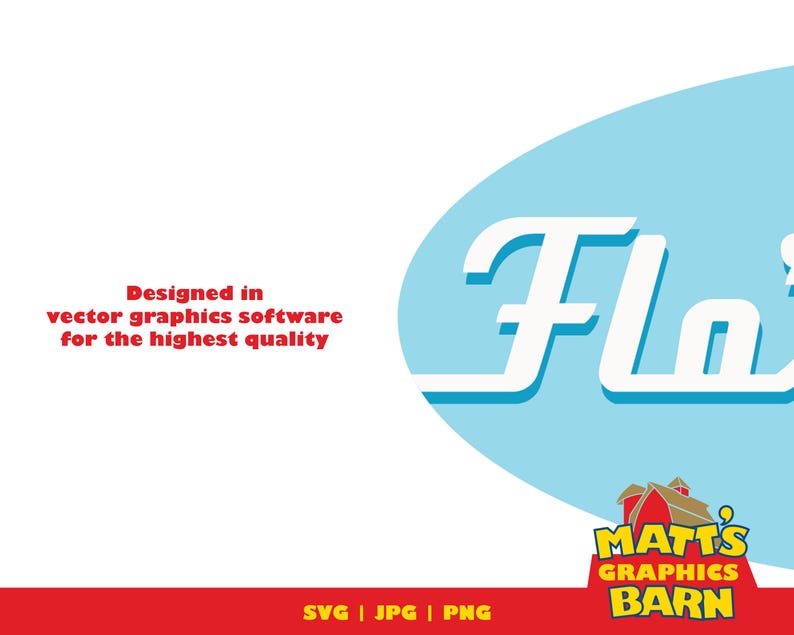 Flo's v8 Cafe logotyp SVG - Bilar SVG - Blixten McQueen bild 3