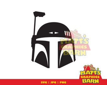Boba Fett SVG - Star Wars SVG - Boba Fett Helmet SVG - Cricut and Silhouette Studio compatible - The Mandalorian