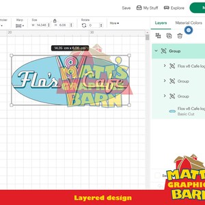 Flo's v8 Cafe logotyp SVG - Bilar SVG - Blixten McQueen bild 2